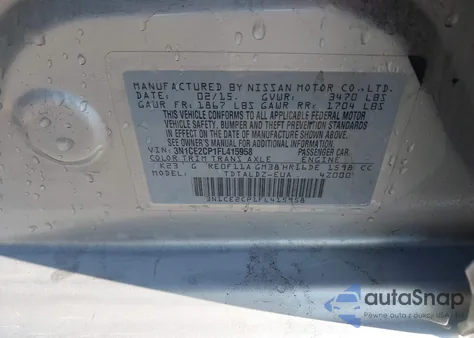 2015 Nissan Versa Note from USA, damaged, VIN 3N1CE2CP1FL415958